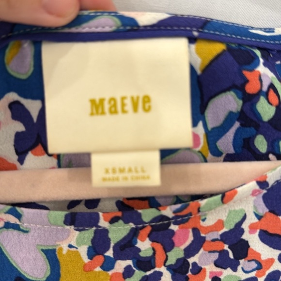 Anthropologie Maeve Milla Blue Floral Swing Blouse Size XS - Picture 4 of 5